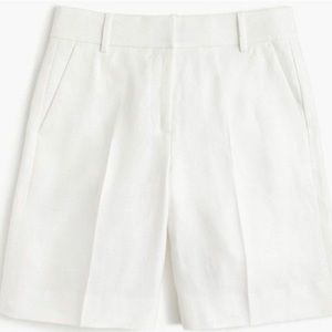 J Crew white Bermuda shorts in heavy linen